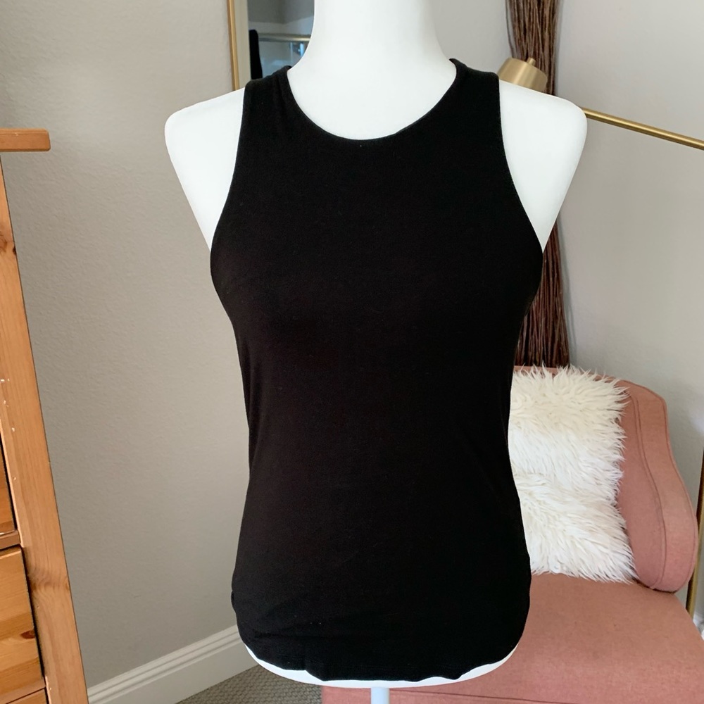 CJLA Black lined racer back tank